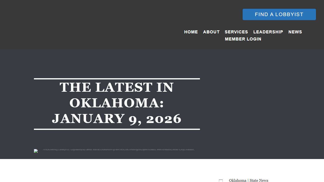 The Latest in Oklahoma: January 9, 2026 National Association of State Lobbyists
